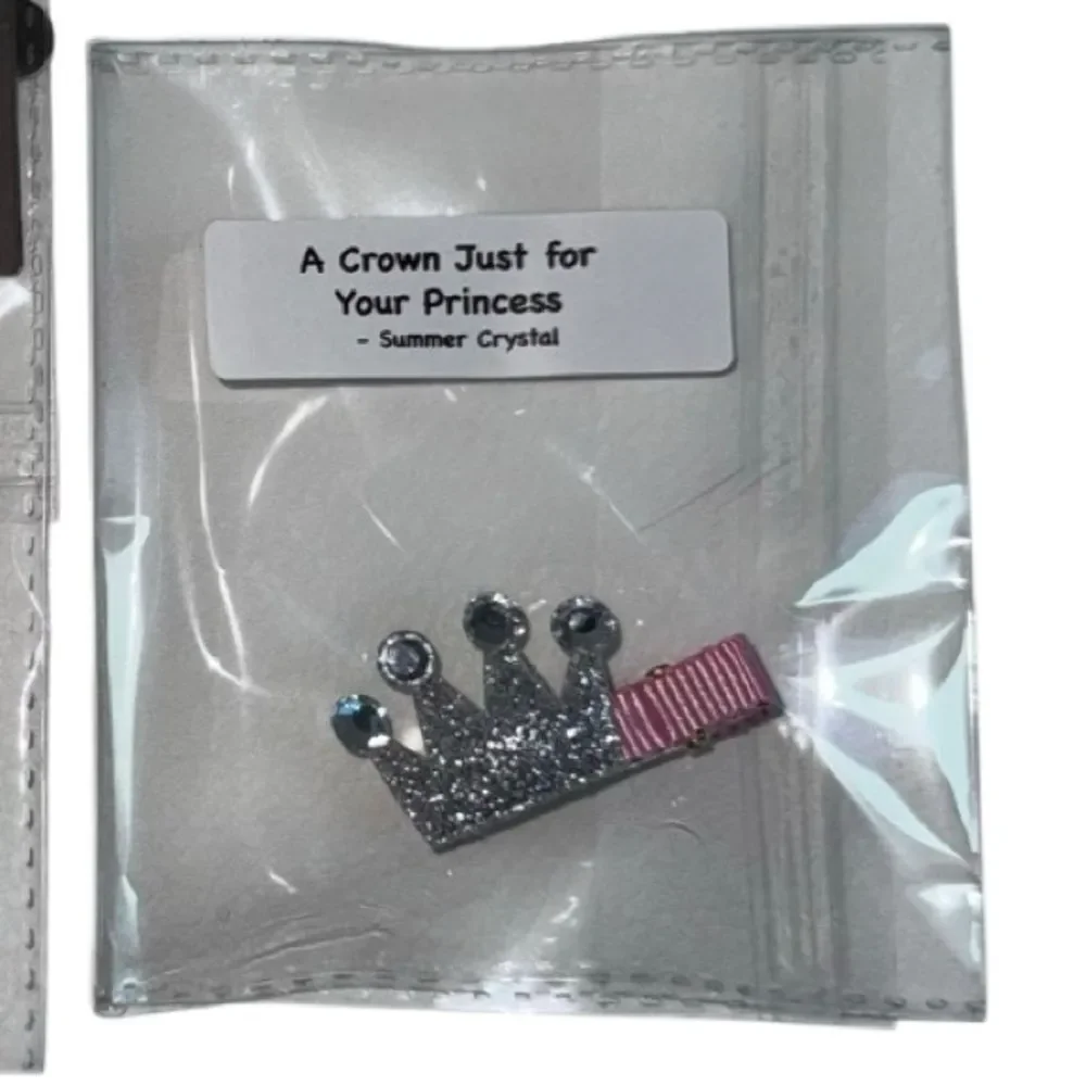 Star Glitter Hair Clips and PRINCESS CROWN Glitter Rhinestone Clip